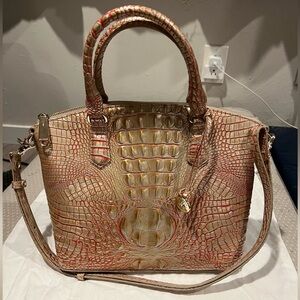 Brahmin Duxbury Satchel bag Sunkiss Melbourne  & crocodile embossed leather